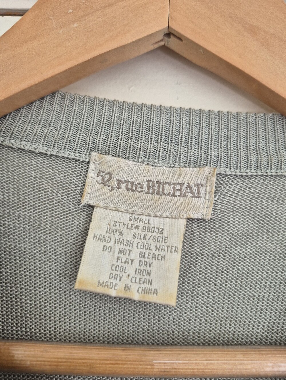 100% Silk Vintage Knit Short Sleeve Sweater Size Small By 52 Rue Bichat - Picture 4 of 5